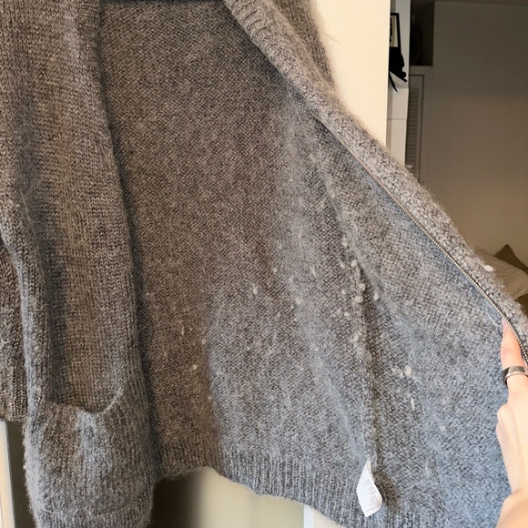 COS Oversized Gray Mohair Sweater Cardigan - Picture 8 of 10